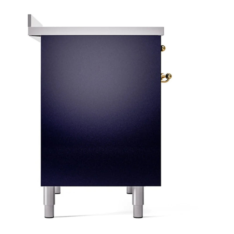 ILVE Nostalgie II 40" Electric Freestanding Range in Midnight Blue with Chrome Trim, UPDI406QNMPMBC