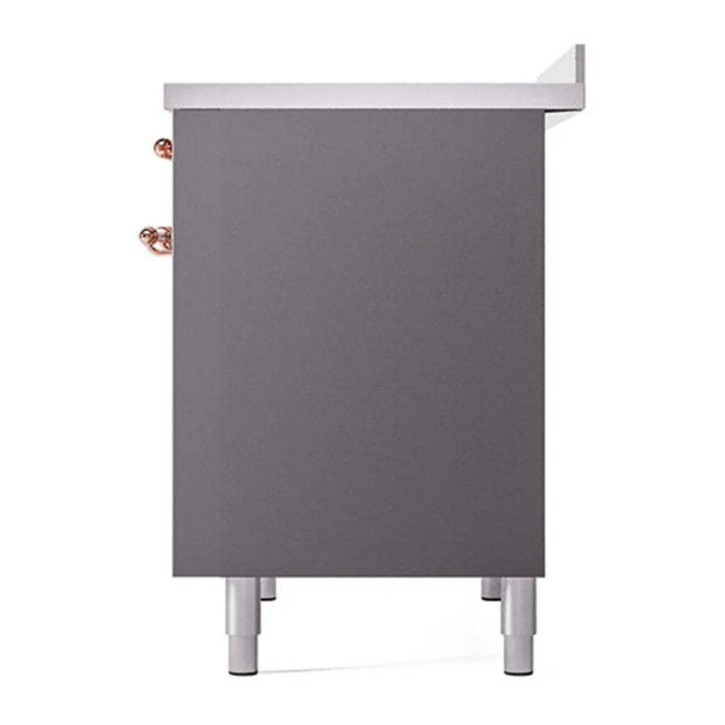 ILVE Nostalgie II 40" Electric Freestanding Range in Graphite Matte with Copper Trim, UPDI406QNMPMGP