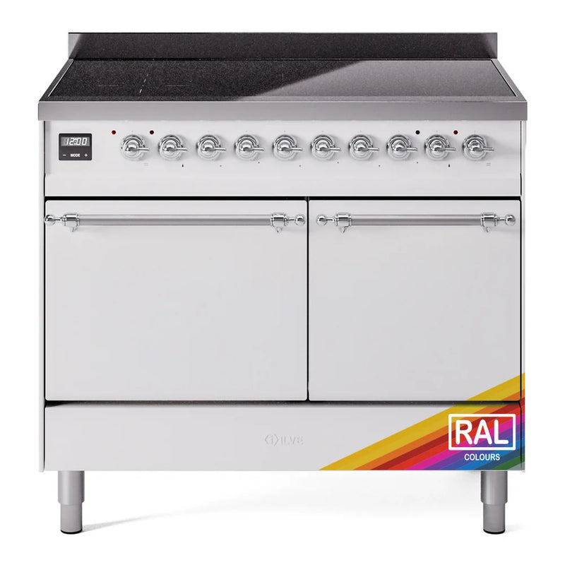 ILVE Nostalgie II 40" Induction Freestanding Range in RAL Color with Chrome Trim, UPDI406QNMPRAC