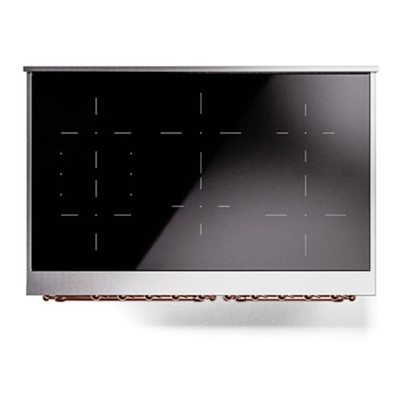 ILVE Nostalgie II 40" Induction Freestanding Range in Stainless Steel with Copper Trim, UPDI406QNMPSSP