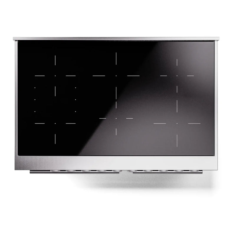 ILVE Professional Plus II 40" Induction Freestanding Range in Blue Grey with Stainless Steel Trim, UPDI406WMPBG