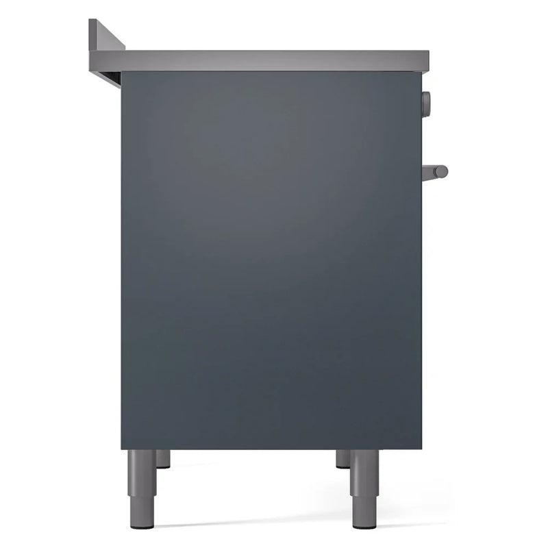 ILVE Professional Plus II 40" Induction Freestanding Range in Blue Grey with Stainless Steel Trim, UPDI406WMPBG