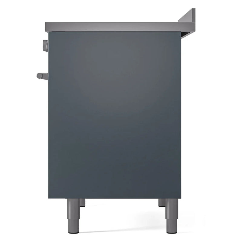 ILVE Professional Plus II 40" Induction Freestanding Range in Blue Grey with Stainless Steel Trim, UPDI406WMPBG
