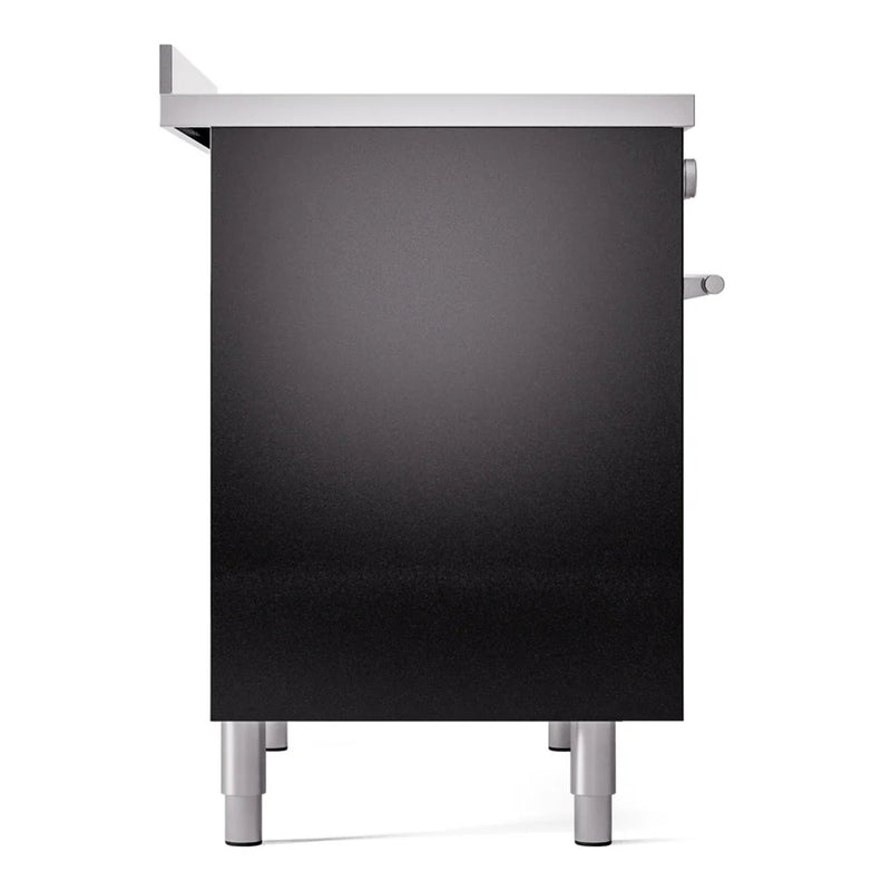 ILVE Professional Plus II 40" Induction Freestanding Range in Glossy Black with Stainless Steel Trim, UPDI406WMPBK