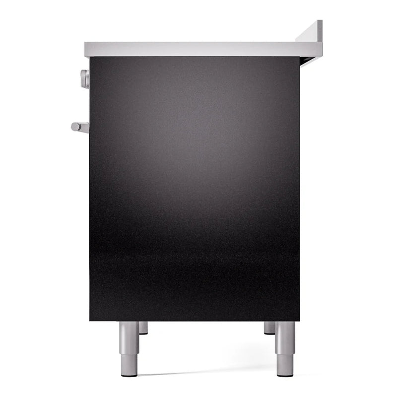 ILVE Professional Plus II 40" Induction Freestanding Range in Glossy Black with Stainless Steel Trim, UPDI406WMPBK