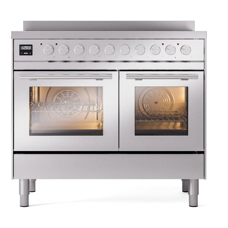ILVE Professional Plus II 40" Induction Freestanding Range in Stainless Steel with Stainless Steel Trim, UPDI406WMPSS
