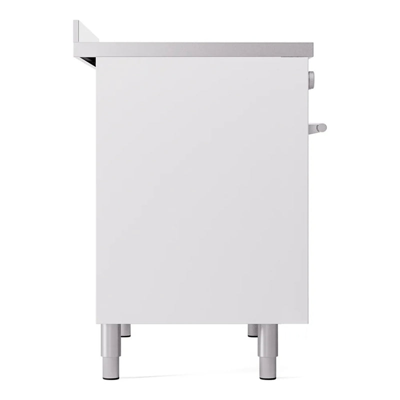 ILVE Professional Plus II 40" Induction Freestanding Range in White with Stainless Steel Trim, UPDI406WMPWH
