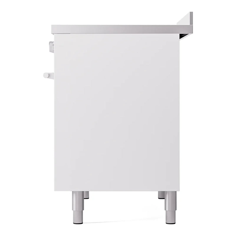 ILVE Professional Plus II 40" Induction Freestanding Range in White with Stainless Steel Trim, UPDI406WMPWH