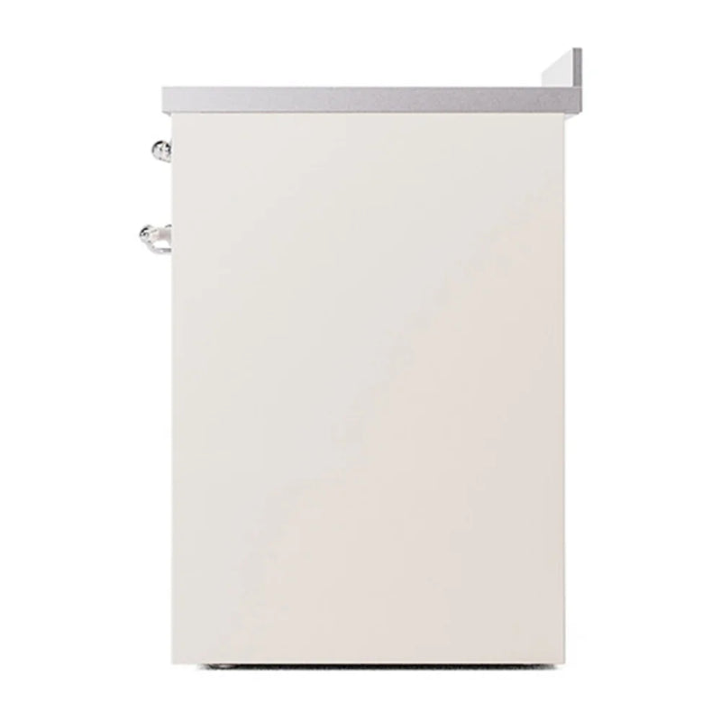 ILVE Nostalgie II 30" Induction Freestanding Range in Antique White with Chrome Trim, UPI304NMPAWC