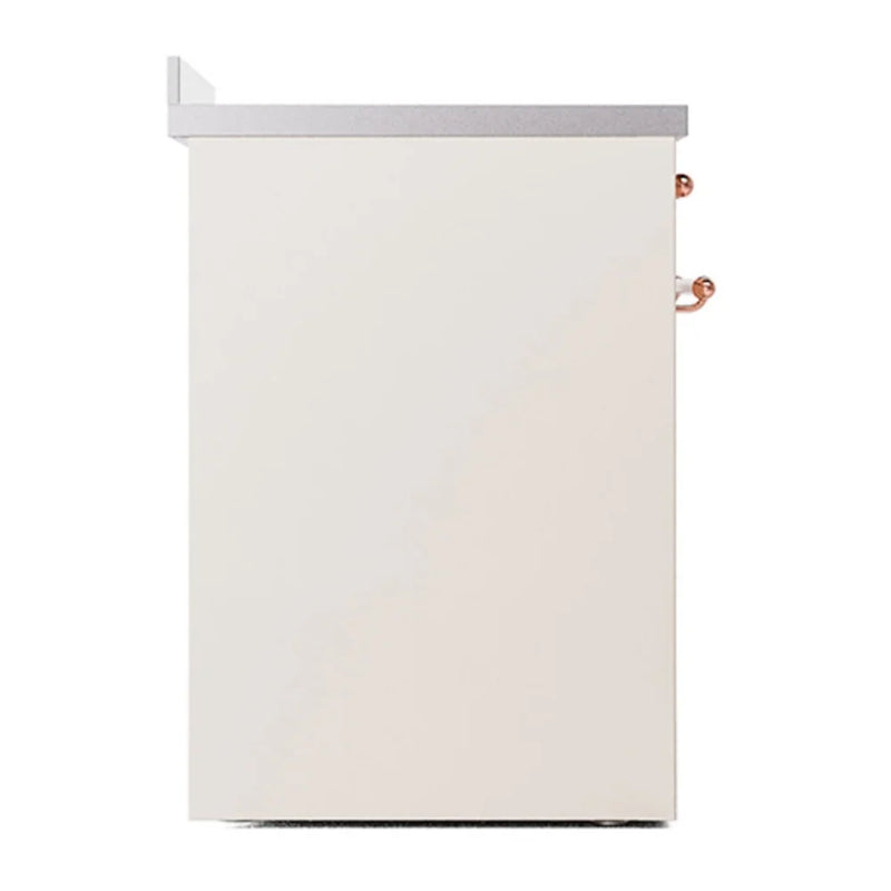 ILVE Nostalgie II 30" Induction Freestanding Range in Antique White with Copper Trim, UPI304NMPAWP