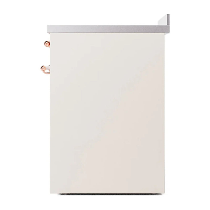 ILVE Nostalgie II 30" Induction Freestanding Range in Antique White with Copper Trim, UPI304NMPAWP