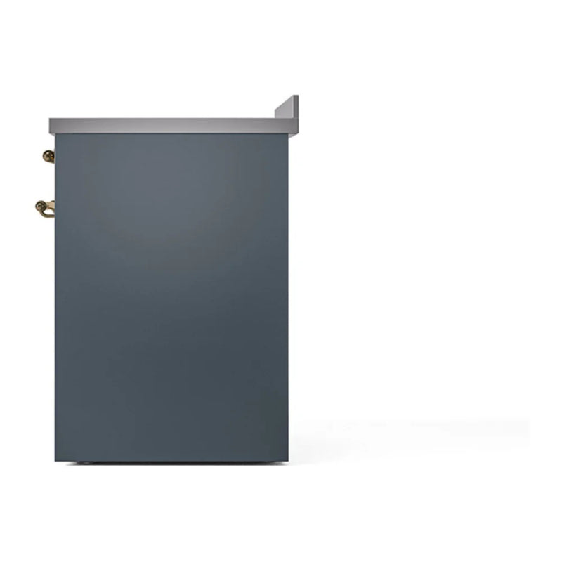 ILVE Nostalgie II 30" Induction Freestanding Range in Blue Grey with Brass Trim, UPI304NMPBGG