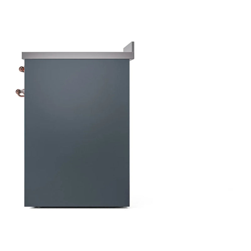 ILVE Nostalgie II 30" Induction Freestanding Range in Blue Grey with Copper Trim, UPI304NMPBGP