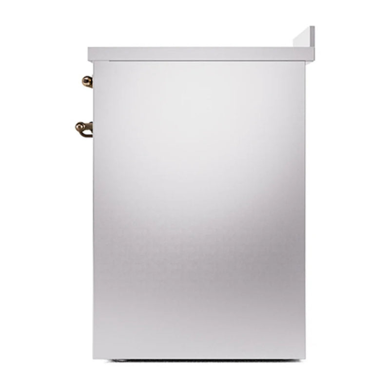 ILVE Nostalgie II 30" Induction Freestanding Range in Stainless Steel with Burnished Trim, UPI304NMPSSB