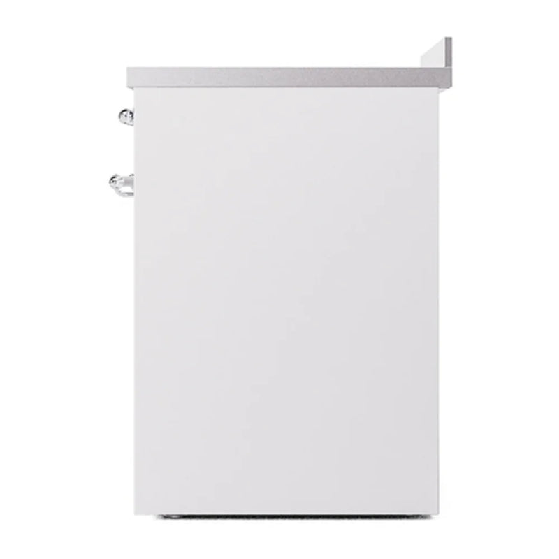 ILVE Nostalgie II 30" Induction Freestanding Range in White with Chrome Trim, UPI304NMPWHC