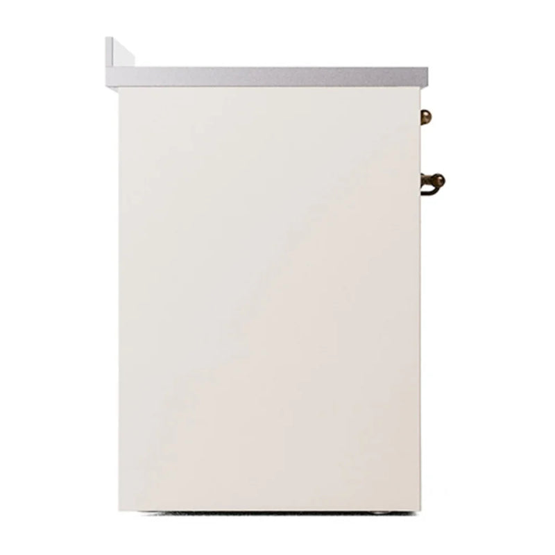 ILVE Nostalgie II 30" Induction Freestanding Range in Antique White with Burnished Trim, UPI304QNMPAWB