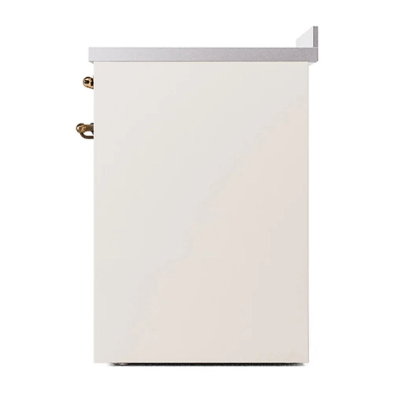 ILVE Nostalgie II 30" Induction Freestanding Range in Antique White with Burnished Trim, UPI304QNMPAWB
