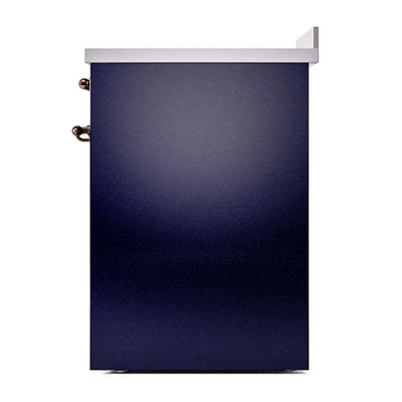 ILVE Nostalgie II 30" Induction Freestanding Range in Midnight Blue with Burnished Trim, UPI304QNMPMBB