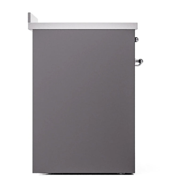 ILVE Nostalgie II 30" Induction Freestanding Range in Graphite Matte with Chrome Trim, UPI304QNMPMGC