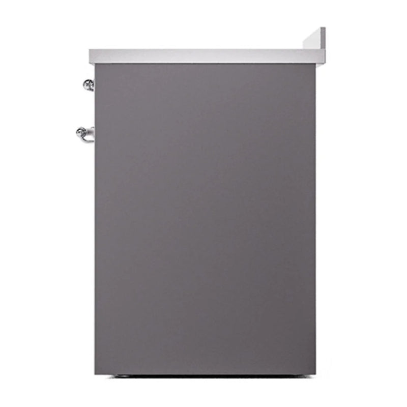ILVE Nostalgie II 30" Induction Freestanding Range in Graphite Matte with Chrome Trim, UPI304QNMPMGC