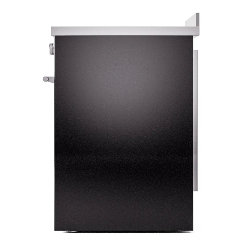 ILVE Professional Plus II 30" Induction Freestanding Range in Glossy Black with Stainless Steel Trim, UPI304WMPBK