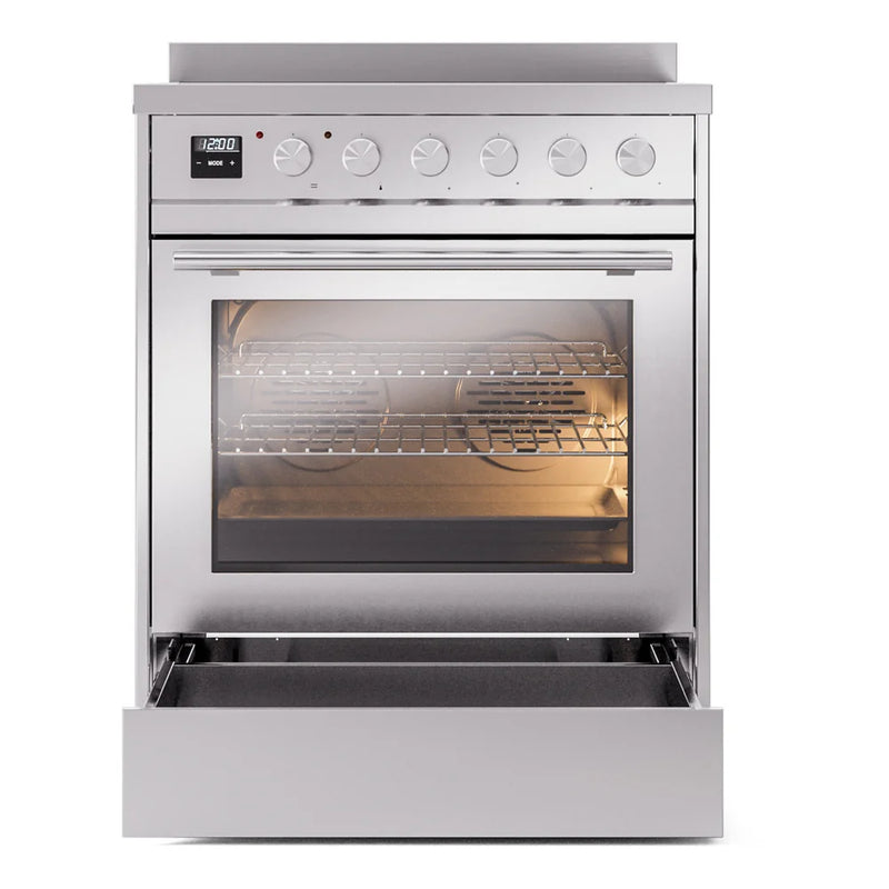 ILVE Professional Plus II 30" Induction Freestanding Range in Stainless Steel with Stainless Steel Trim, UPI304WMPSS
