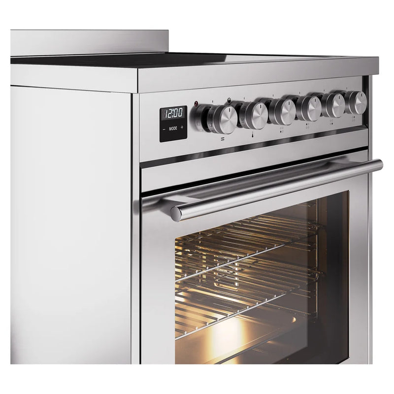 ILVE Professional Plus II 30" Induction Freestanding Range in Stainless Steel with Stainless Steel Trim, UPI304WMPSS