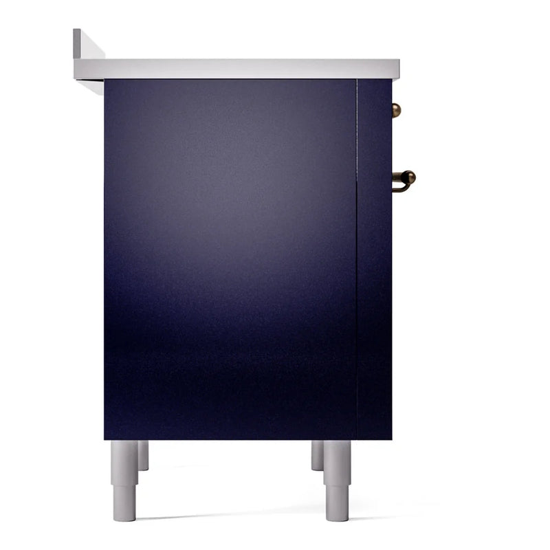ILVE Nostalgie II 36" Induction Freestanding Range in Midnight Blue with Burnished Trim, UPI366NMPMBB