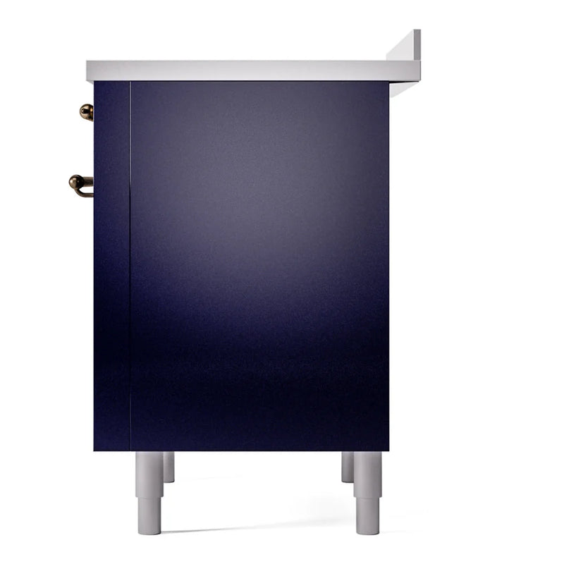 ILVE Nostalgie II 36" Induction Freestanding Range in Midnight Blue with Burnished Trim, UPI366NMPMBB