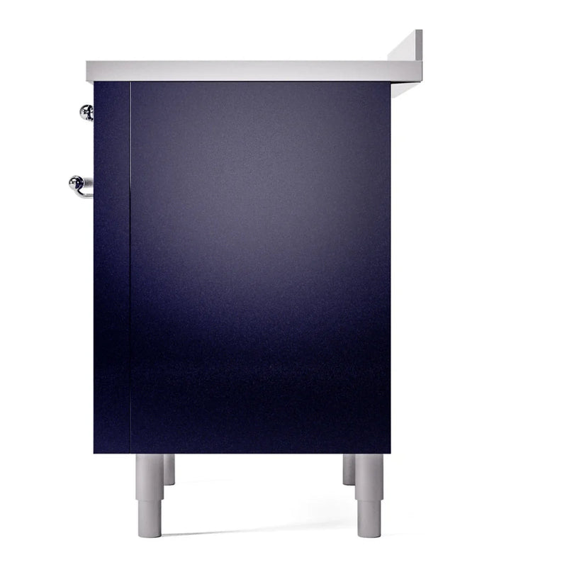 ILVE Nostalgie II 36" Induction Freestanding Range in Midnight Blue with Chrome Trim, UPI366NMPMBC