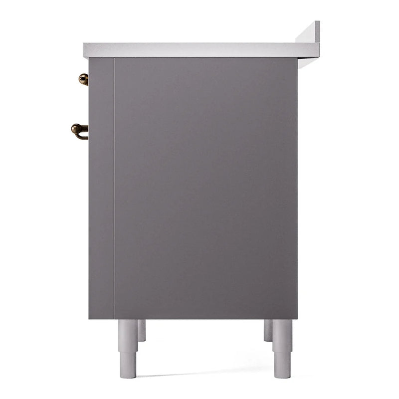 ILVE Nostalgie II 36" Induction Freestanding Range in Graphite Matte with Burnished Trim, UPI366NMPMGB