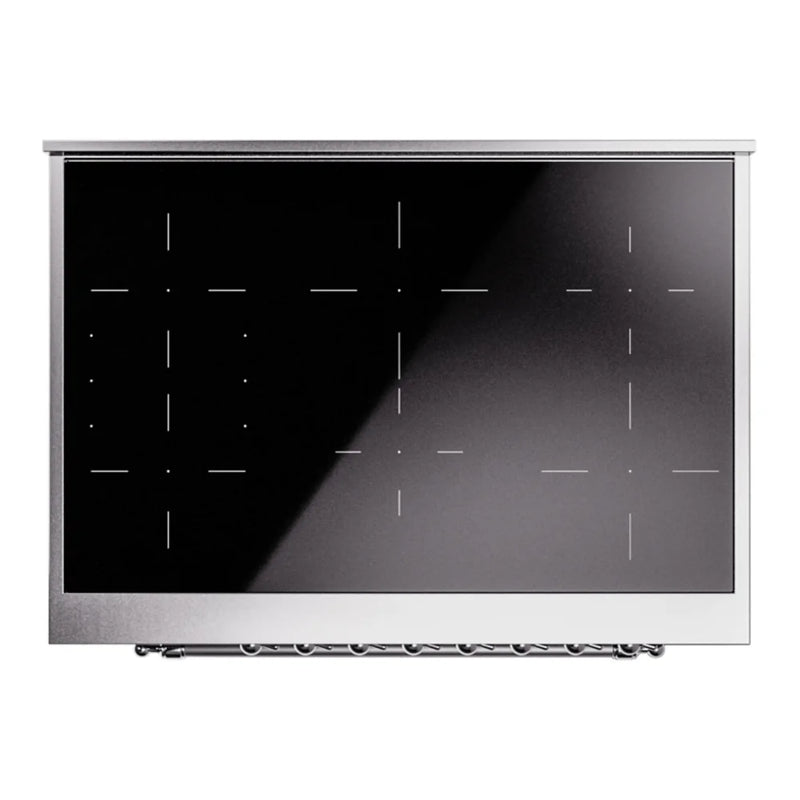 ILVE Nostalgie II 36" Induction Freestanding Range in Graphite Matte with Chrome Trim, UPI366NMPMGC