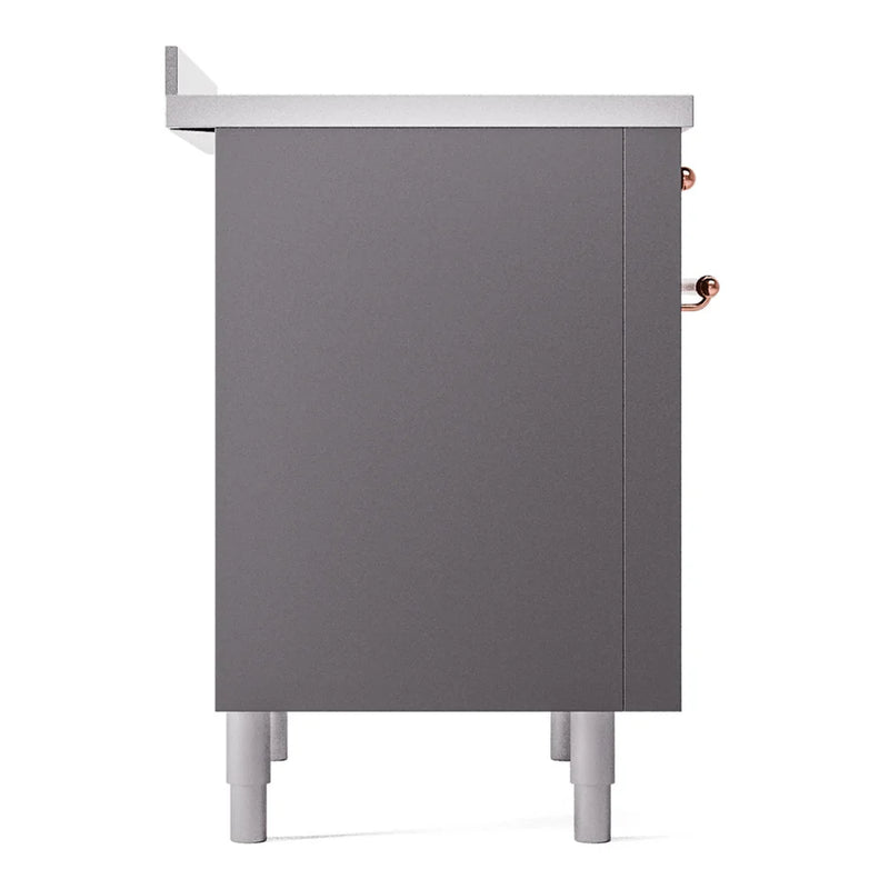 ILVE Nostalgie II 36" Induction Freestanding Range in Graphite Matte with Copper Trim, UPI366NMPMGP