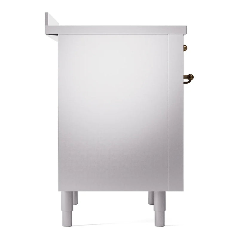ILVE Nostalgie II 36" Induction Freestanding Range in Stainless Steel with Burnished Trim, UPI366NMPSSB