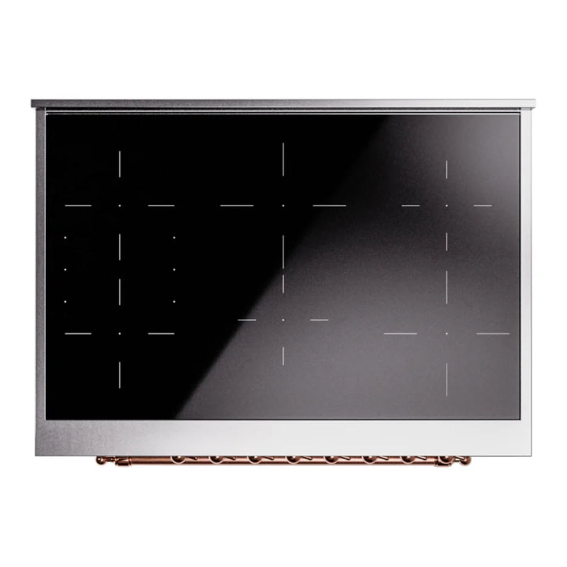 ILVE Nostalgie II 36" Induction Freestanding Range in Stainless Steel with Copper Trim, UPI366NMPSSP