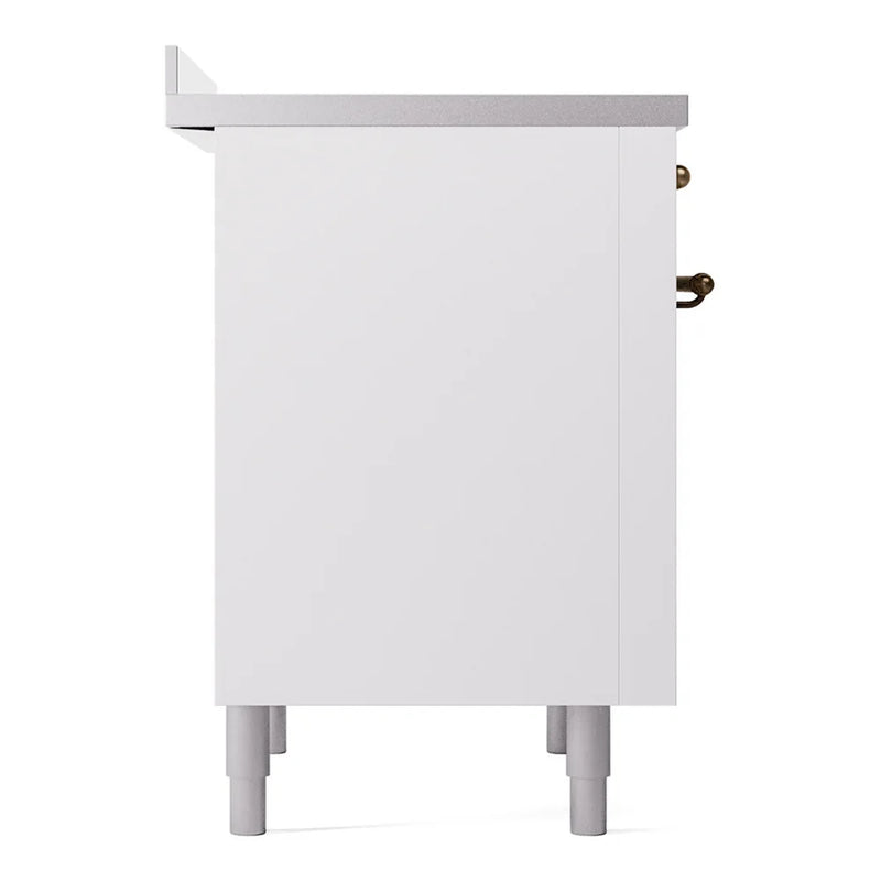 ILVE Nostalgie II 36" Induction Freestanding Range in White with Burnished Trim, UPI366NMPWHB
