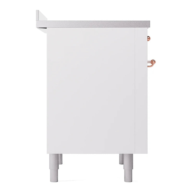 ILVE Nostalgie II 36" Induction Freestanding Range in White with Copper Trim, UPI366NMPWHP