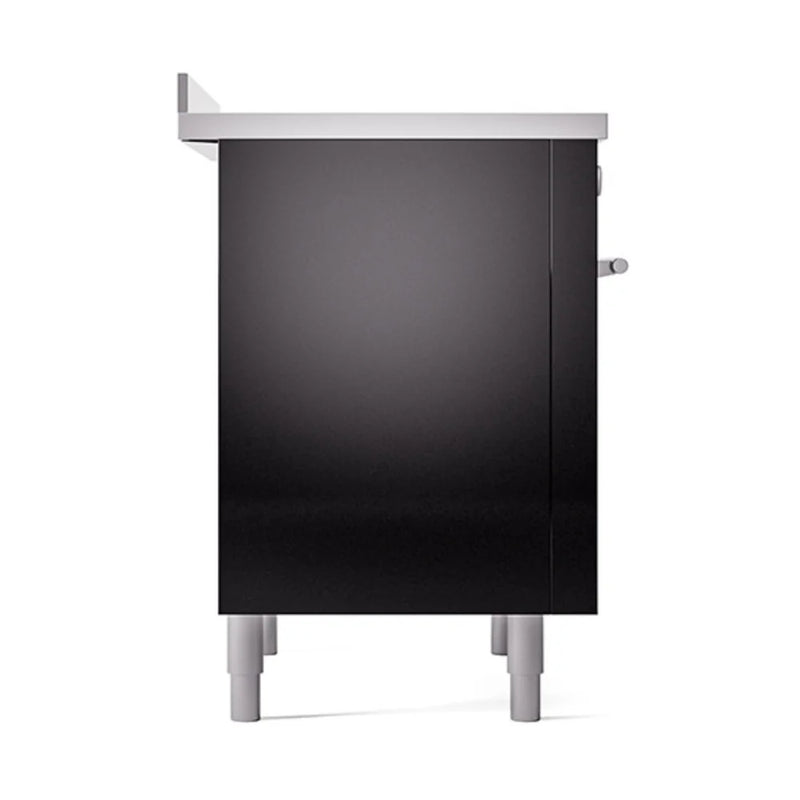 ILVE Professional Plus II 36" Induction Freestanding Range in Glossy Black with Stainless Steel Trim, UPI366QMPBK