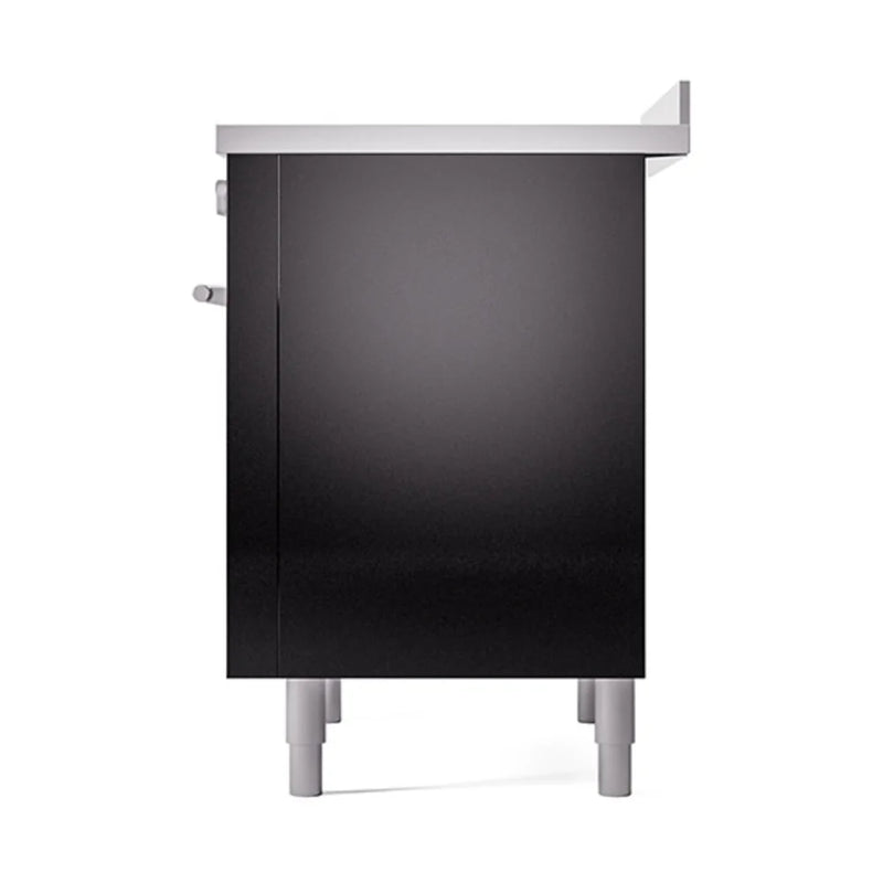 ILVE Professional Plus II 36" Induction Freestanding Range in Glossy Black with Stainless Steel Trim, UPI366QMPBK