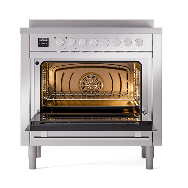 ILVE Professional Plus II 36" Induction Freestanding Range in Stainless Steel with Stainless Steel Trim, UPI366QMPSS
