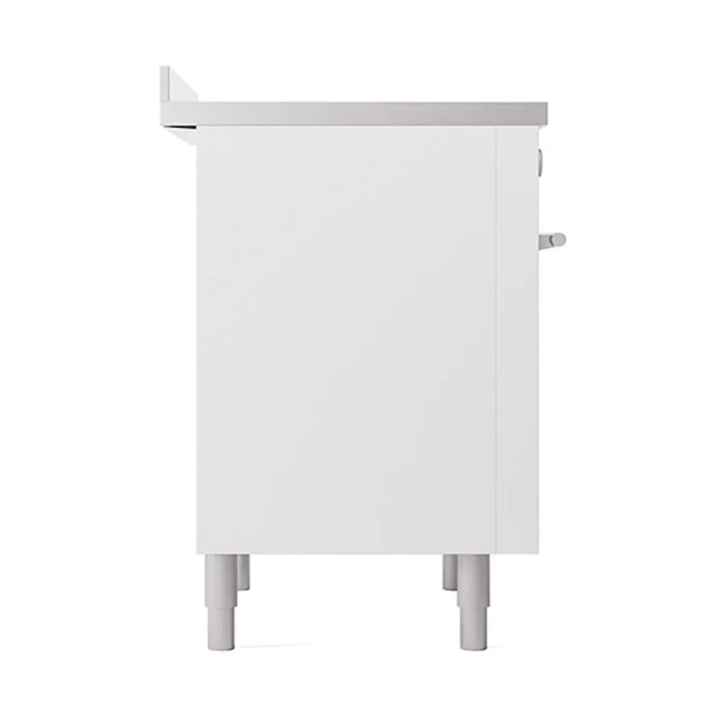 ILVE Professional Plus II 36" Induction Freestanding Range in White with Stainless Steel Trim, UPI366QMPWH