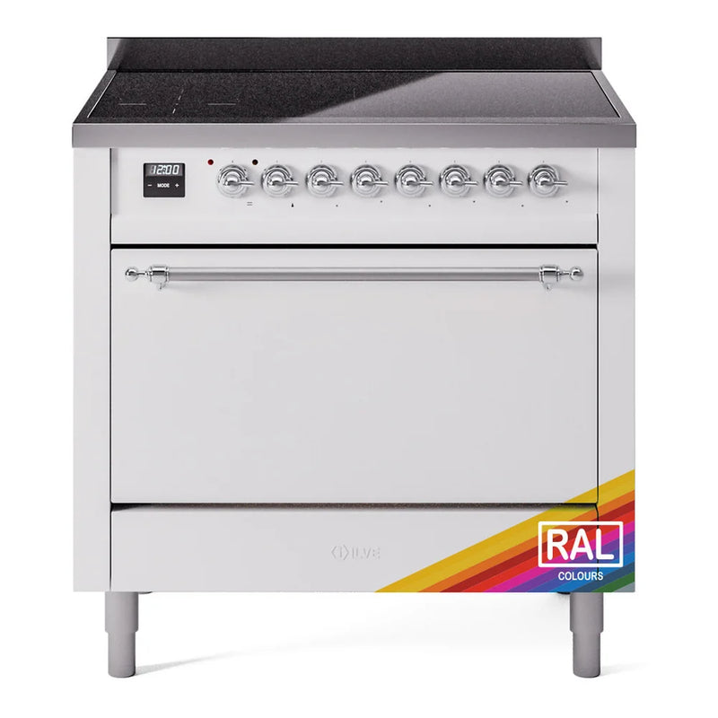 ILVE Nostalgie II 36" Induction Freestanding Range in RAL Color with Chrome Trim, UPI366QNMPRAC
