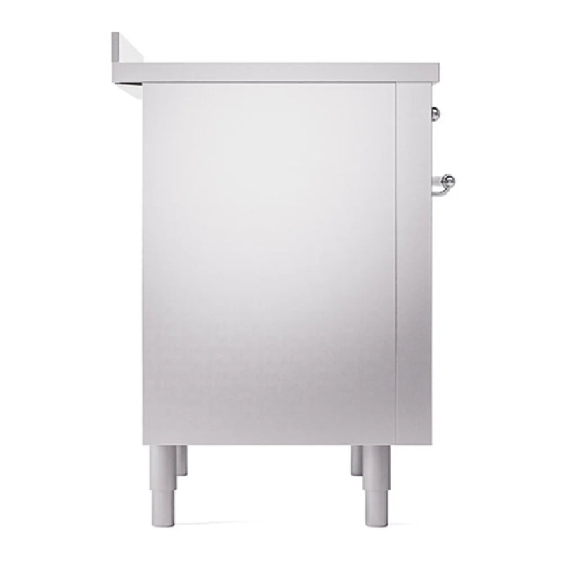 ILVE Nostalgie II 36" Induction Freestanding Range in Stainless Steel with Chrome Trim, UPI366QNMPSSC