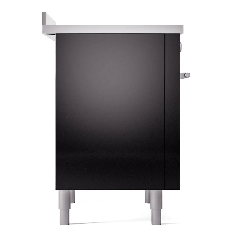 ILVE Professional Plus II 36" Induction Freestanding Range in Glossy Black with Stainless Steel Trim, UPI366WMPBK