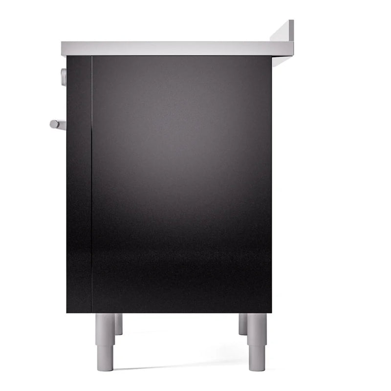 ILVE Professional Plus II 36" Induction Freestanding Range in Glossy Black with Stainless Steel Trim, UPI366WMPBK
