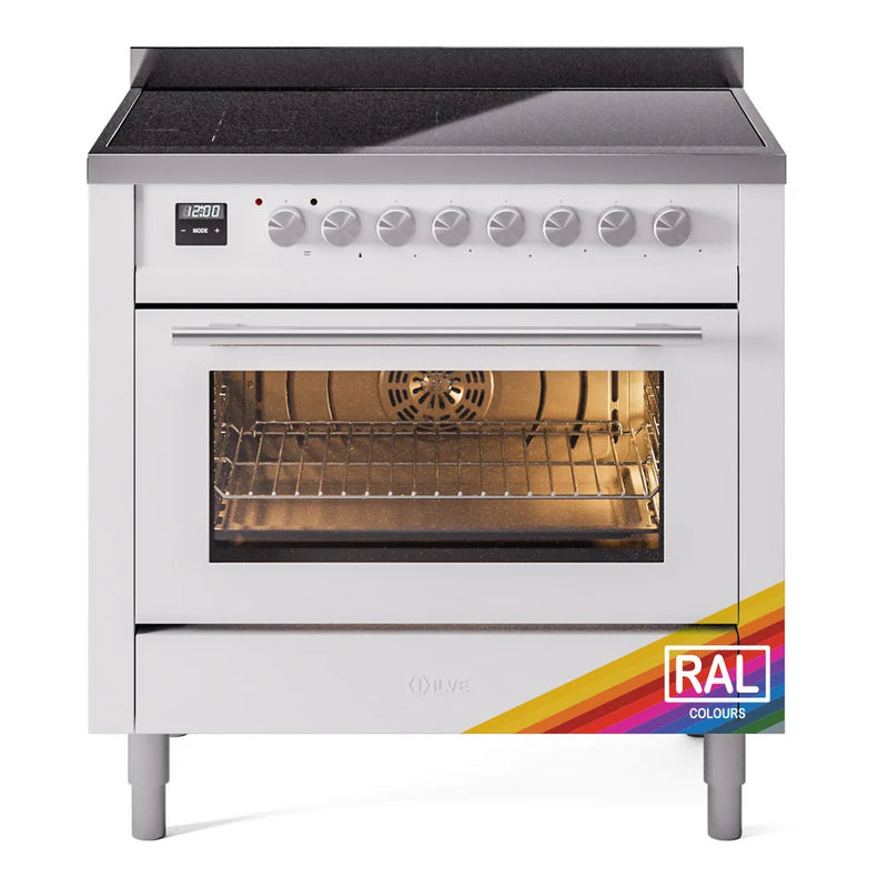 ILVE Professional Plus II 36" Induction Freestanding Range in RAL Color with Stainless Steel Trim, UPI366WMPRA