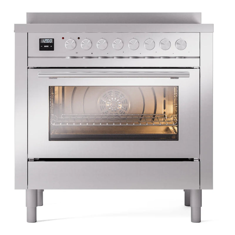 ILVE Professional Plus II 36" Induction Freestanding Range in Stainless Steel with Stainless Steel Trim, UPI366WMPSS
