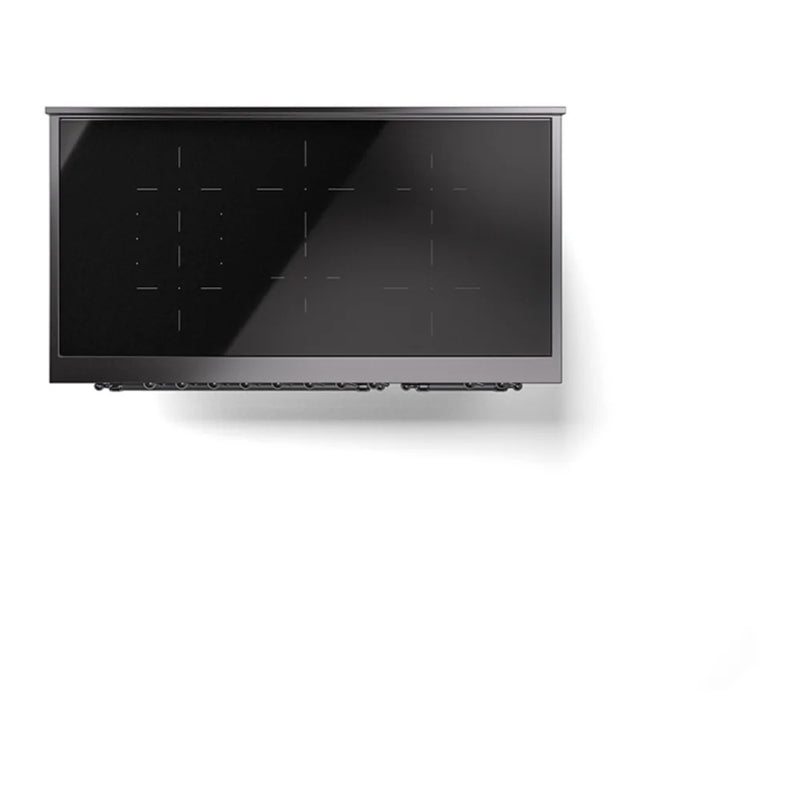 ILVE Nostalgie II 48" Induction Freestanding Range in Blue Grey with Chrome Trim, UPI486NMPBGC