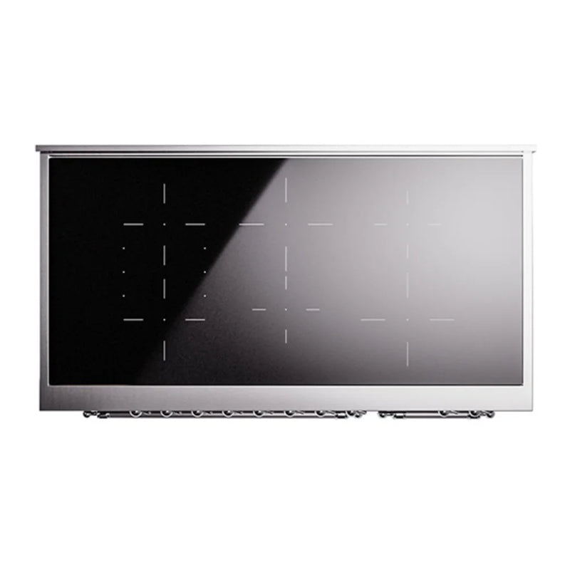 ILVE Nostalgie II 48" Induction Freestanding Range in Burgundy with Chrome Trim, UPI486NMPBUC