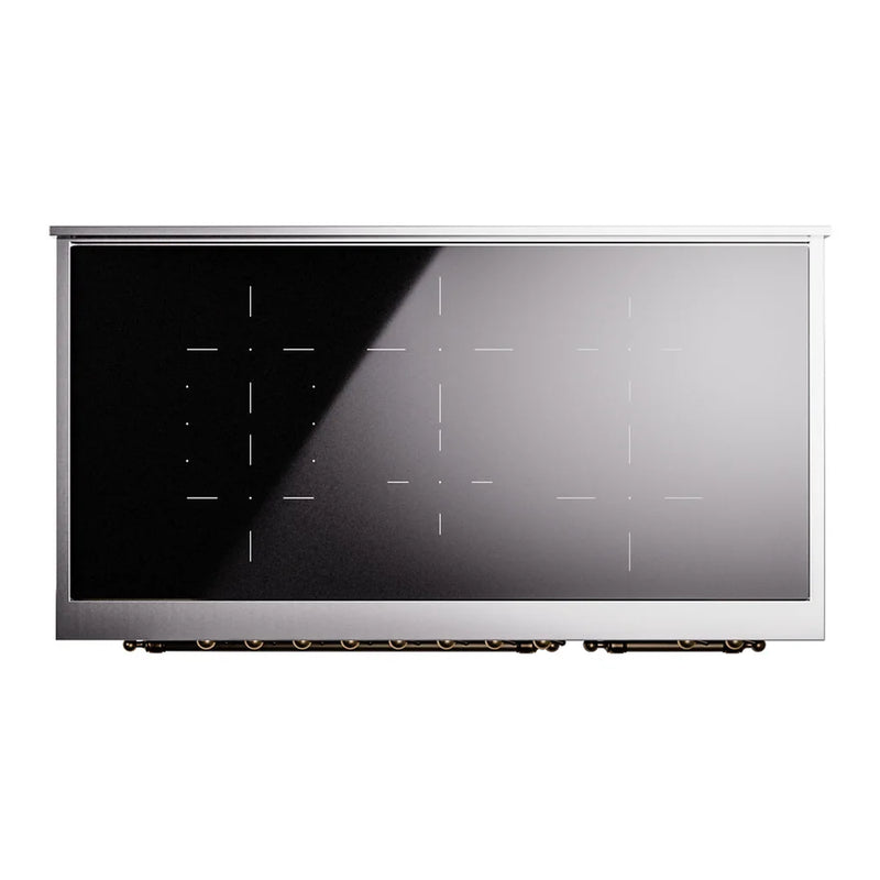 ILVE Nostalgie II 48" Induction Freestanding Range in Midnight Blue with Burnished Trim, UPI486NMPMBB